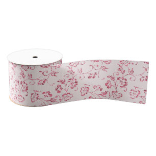 Romantisches Rosa Glitter Blumen Hochzeit Ripsband