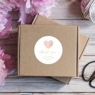 Romantisches rosa Herz dank Unterstützung der Wirt Runder Aufkleber