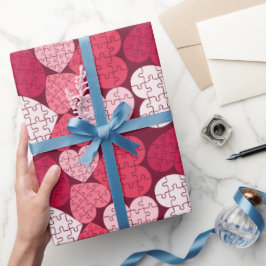 Romantisches rosa Herz Form Jigsaw Puzzle Geschenkpapier