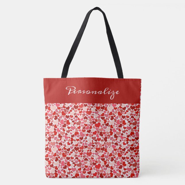 Romantisches Rosa Herzdesign Personalisiert (Vorderseite)