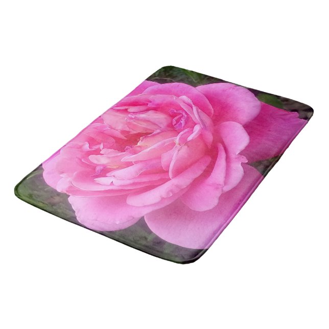 Romantisches Rosa "Leonardo Da Vinci" Badematte (Schrägansicht)