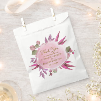 Romantisches Rosa Lila Florales Hochzeits-Dankesch Geschenktütchen