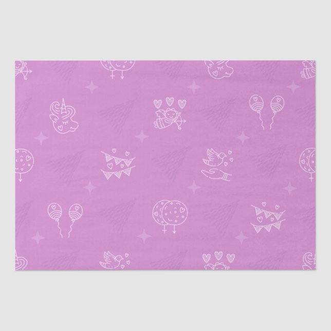 Romantisches rosa nahtloses Muster Seidenpapier (Vorderseite)