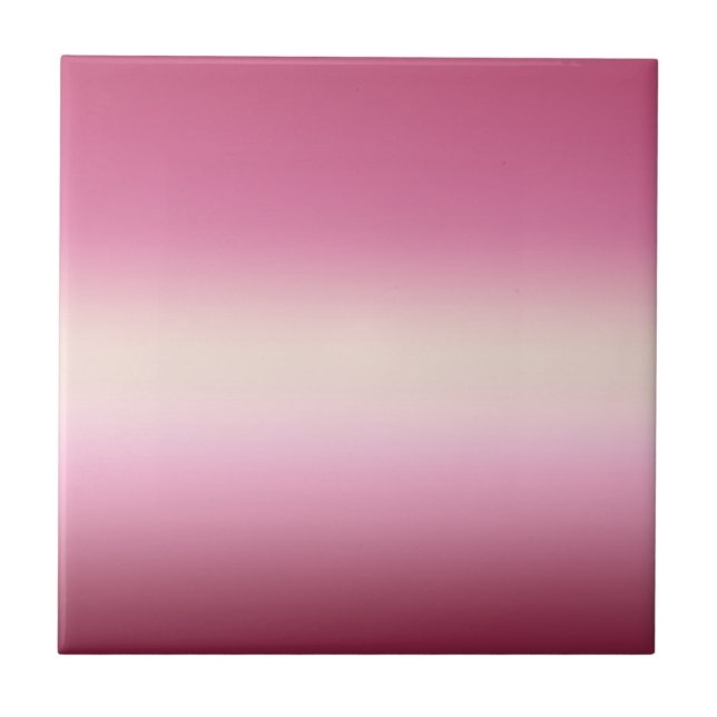 Romantisches Rosa und Hübsches Elfenbein Gradient  Fliese (Vorderseite)