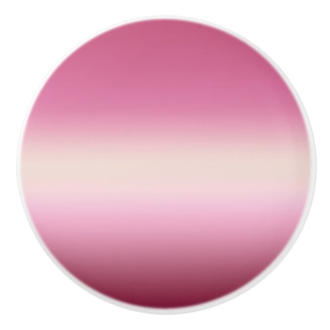 Romantisches Rosa und Hübsches Elfenbein Gradient  Keramikknauf (Vorderseite)