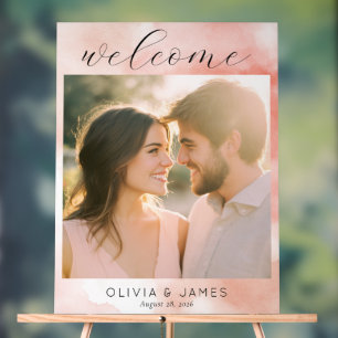 Romantisches rosa Wasserfarbfoto Acrylschild