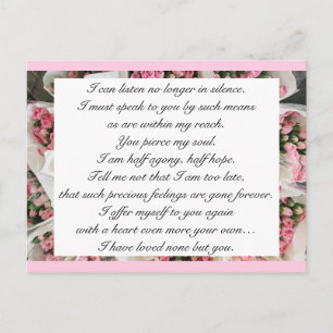 Romantisches Rosarot Florales Jane-Austen-Liebeszi Postkarte