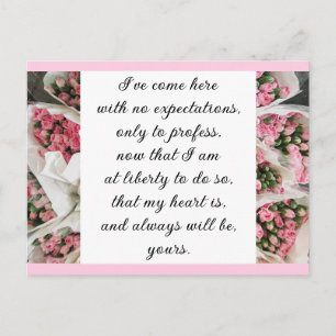 Romantisches Rosarot Florales Jane-Austen-Liebeszi Postkarte