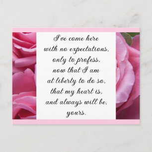 Romantisches Rosarot Florales Jane-Austen-Liebeszi Postkarte