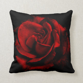 Romantisches Rosen-Blumen-Schwarzesthrow-Kissen Kissen