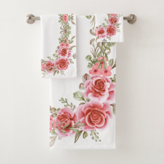 Romantisches Rosen-Garten-Badehandtuch-Set Badhandtuch Set