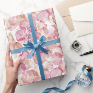 Romantisches Rosenblättriges Brautparty Geschenkpapier