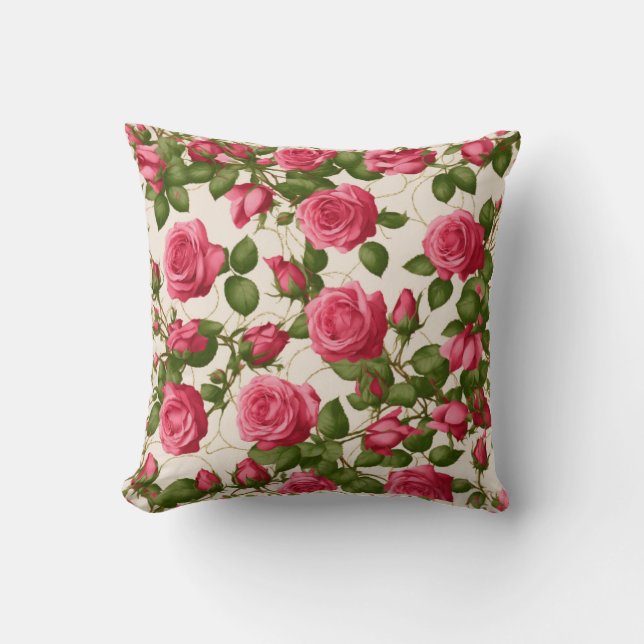 Romantisches Rosendesign Kissen (Vorderseite)