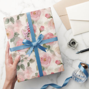 Romantisches Rosenrosen Brautparty Geschenkpapier