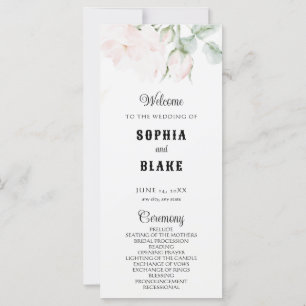 Romantisches Rosenweiße Hochzeitsprogramm