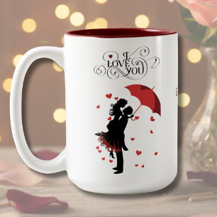 Romantisches Rot Ich liebe Dich Seelenverwandter Zweifarbige Tasse