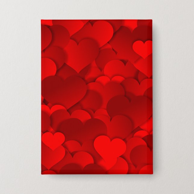 Romantisches Rot Liebesherzen Texturmuster-19909 Button (Vorderseite)