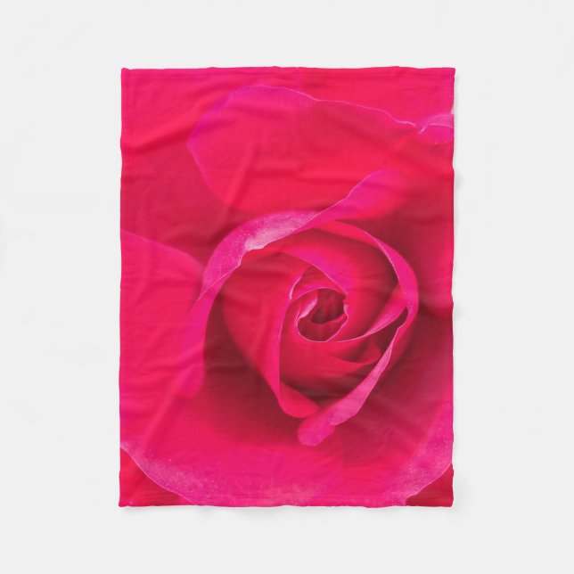 Romantisches Rot Pinke Rose v2 Fleecedecke (Vorderseite)