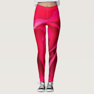 Romantisches Rot Pinke Rose v2 Leggings