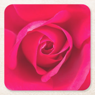 Romantisches Rot Pinke Rose v2 Rechteckiger Pappuntersetzer