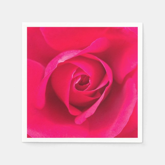 Romantisches Rot Pinke Rose v2 Serviette (Vorderseite)