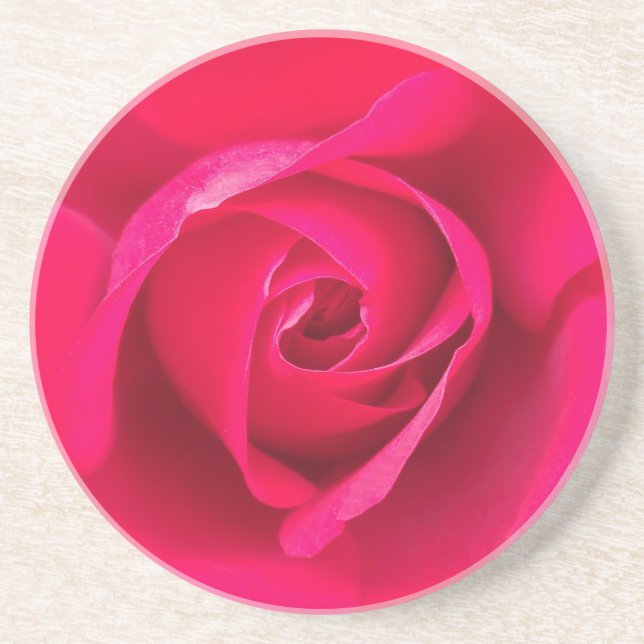Romantisches Rot Pinke Rose v2 Untersetzer (Vorne)
