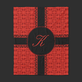 Romantisches Rot und Schwarz personalisieren Fleecedecke