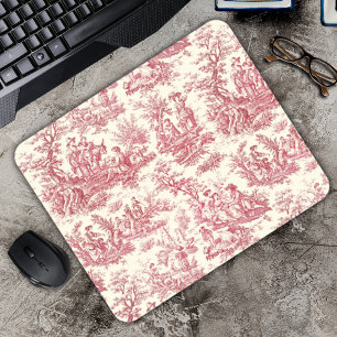 Romantisches rotes französisches Land-Toile-de-Jou Mousepad