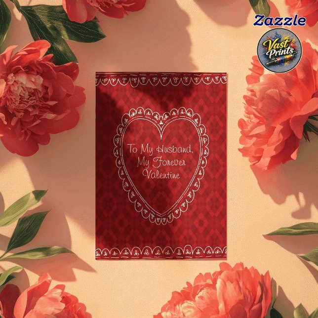 Romantisches rotes Herz Ehemann Valentinstag Karte (Romantic Red Heart Husband Valentine's Day Card
)