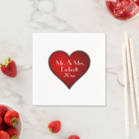 Romantisches Rotes Herz mit Name und Hochzeitdatum