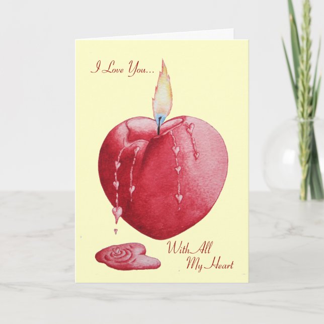 Romantisches Rotes Herz mit originaler Liebe Karte (Vorderseite)