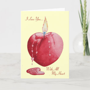 Romantisches Rotes Herz mit originaler Liebe Karte