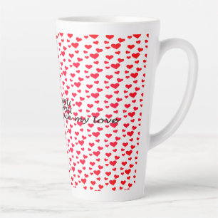 Romantisches rotes Herz-Muster Milchtasse