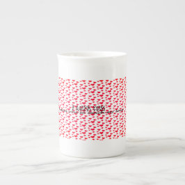 Romantisches rotes Herz-Muster Prozellantasse