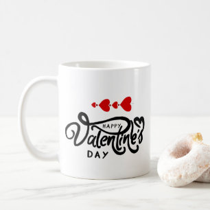 Romantisches Rotes Herz Valentinstag Design Kaffeetasse