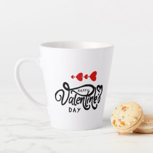 Romantisches Rotes Herz Valentinstag Design Milchtasse