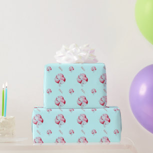 romantisches rotes Liebeherz mit weißem Bogen Geschenkpapier