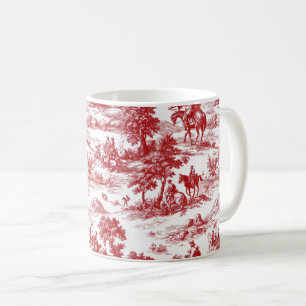 Romantisches rotes Pastoral-Toile-Naturmuster Kaffeetasse