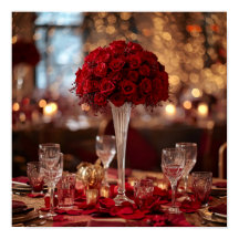 Romantisches rotes Rosen-Valentins-Wandbildposter 