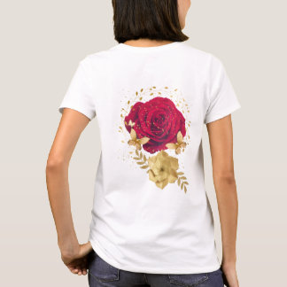 Romantisches rotes Rosen Vintage-Ästhetik T-Shirt