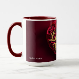 Romantisches rotes Rosenherz "Liebe dich für immer Tasse