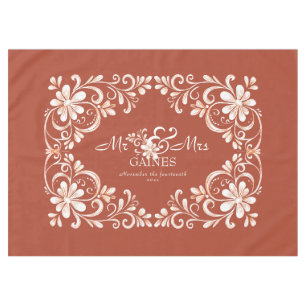 Romantisches rotes Rust Shabby Chic Herr Frau Hoch Tischdecke