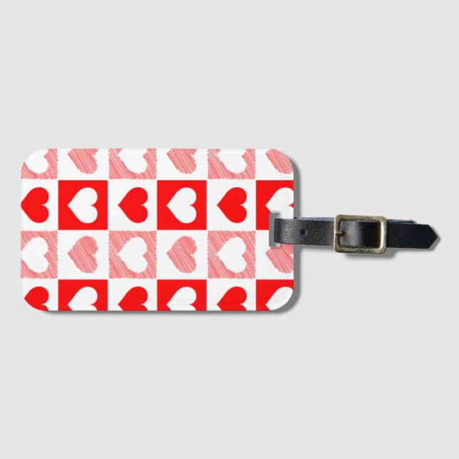 Romantisches rotes und rosa Muster Reiseaccessoire Gepäckanhänger (Vorderseite (Horizontal))