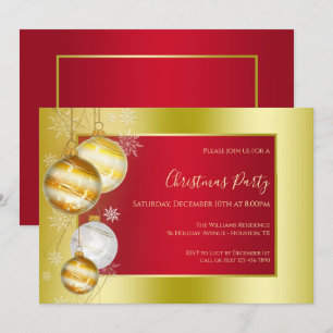 Romantisches Ruby & Gold Festivals Weihnachten Par Einladung