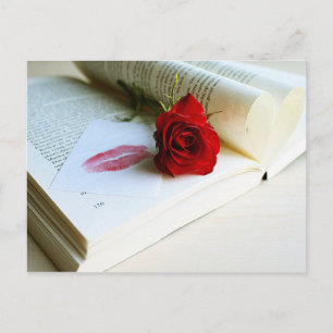 Romantisches rustikales Buch der Liebe Postkarte