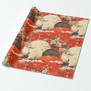Romantisches Sakura-Kimono-Paar-Muster (1) Geschenkpapier