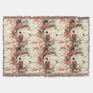 Romantisches Sakura-Kimono-Paar-Muster (2) Decke
