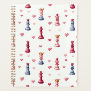 Romantisches Schach-Herzen Valentinstag Planer