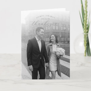 Romantisches Schwarz-Weiß-Foto Dankeskarte