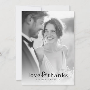 Romantisches Schwarz-Weiß-Foto Dankeskarte